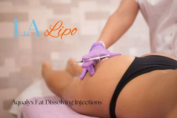 Woman having fat dissolving injections Blackpool on thighs