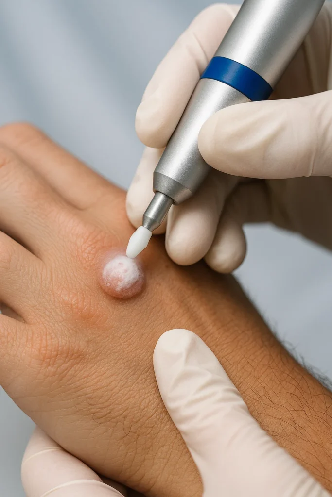 example of wart removal Blackpool using cryopen