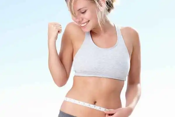 woman happy after fat reduction treatment Blackpool