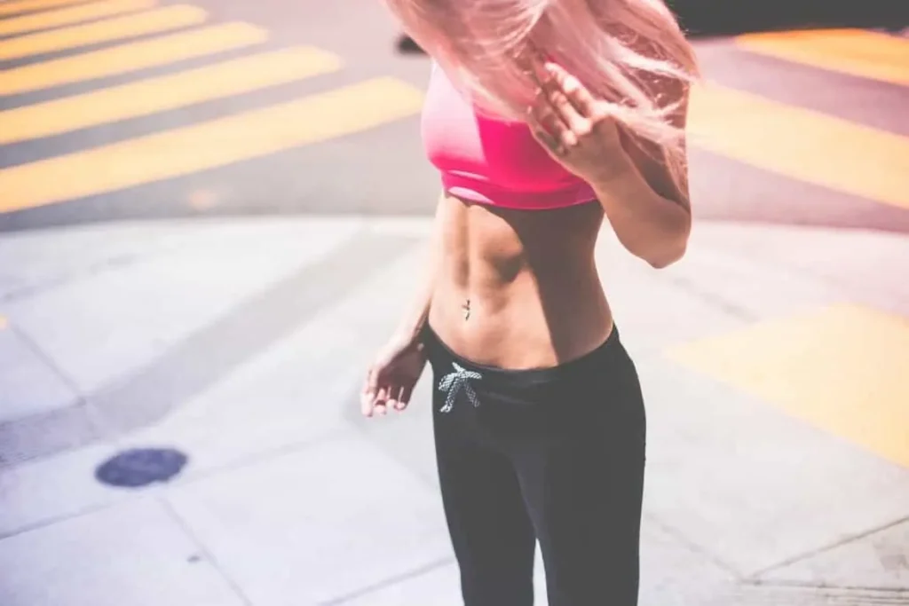 Woman with toned stomach after LA-EMS Body Sculpting Treatment Blackpool 